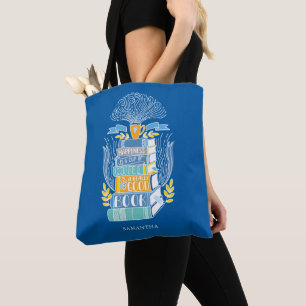 Tote Bag Le bonheur est café et livres - Bright Blue
