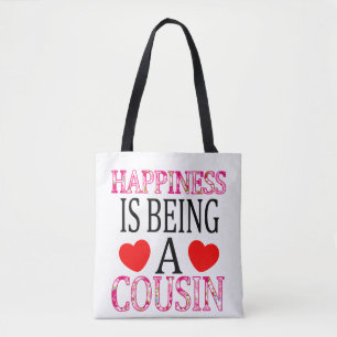 Tote Bag Le bonheur est d'être un Cousin Floral Mimi mère