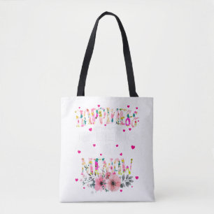 Tote Bag Le bonheur est d'être un méme floral Mimi mère