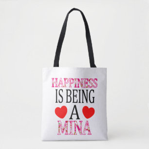 Tote Bag Le bonheur est d'être une Mina Floral Mimi fête de
