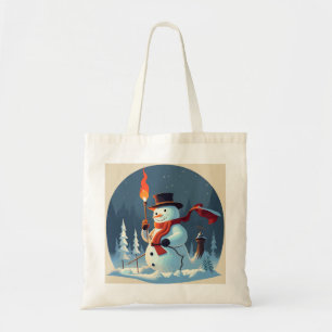 Tote Bag Le bonhomme de neige porte la torche olympique