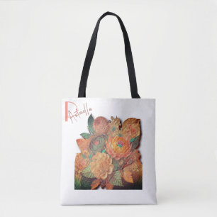 Tote Bag Le bouquet de fleurs - Peinture sur bois