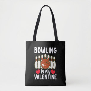 Tote Bag Le Bowling Est Mon Amour De La Saint-Valentin