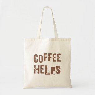 Tote Bag le café aide typographie rétro drôle dicton de caf