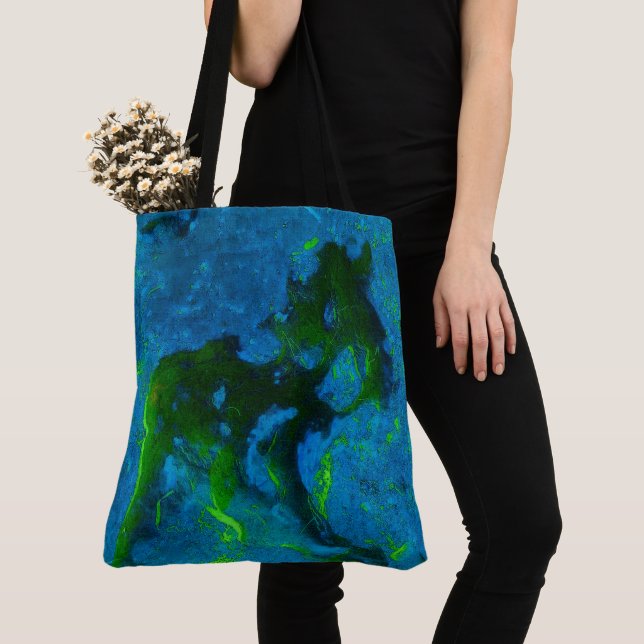 Tote Bag Le calcaire Abstrait dans les verts et les bleus A (De près)