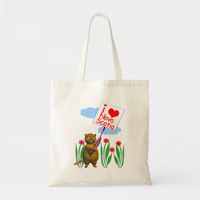 Tote Bag Le castor canadien aime la Nouvelle-Écosse (Devant)