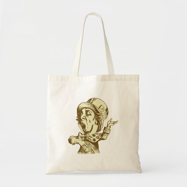 Tote Bag Le chapelier fou a encré la sépia (Devant)