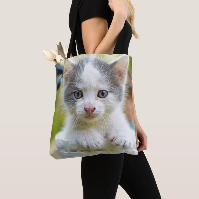 Tote Bag Le chaton monte un vélo (De près)