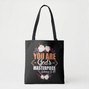 Tote Bag Le chef-d'oeuvre de Dieu Éphésiens 2:10 Bible Ve