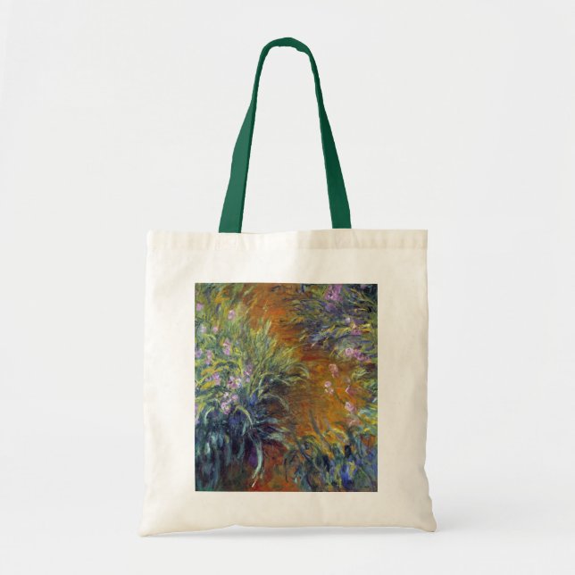 Tote Bag Le Chemin à travers les iris par Claude Monet (Devant)
