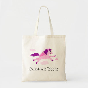 Tote Bag Le cheval rose avec des ailes a personnalisé le