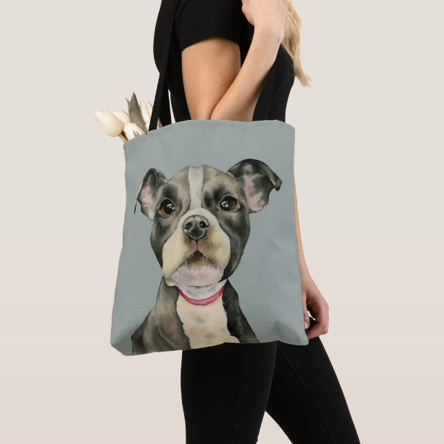 Tote Bag Le chiot observe le chien mignon de Terrier de (De près)