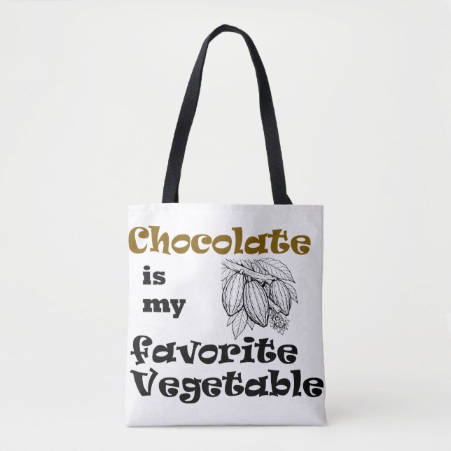 Tote Bag Le chocolat est mon légume préféré (Devant)