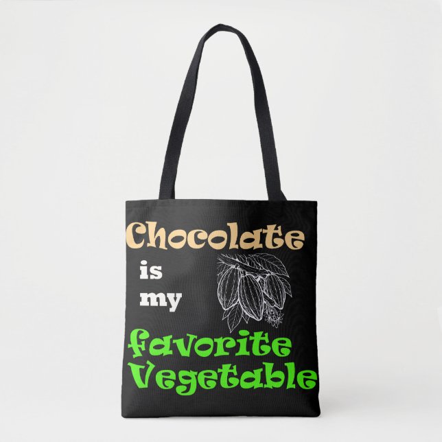 Tote Bag Le chocolat est mon légume préféré (Devant)