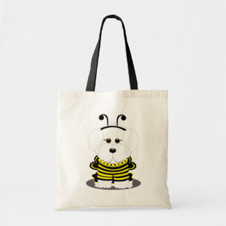 Tote Bag Le chon Bichon lunatique Frise de "abeille "