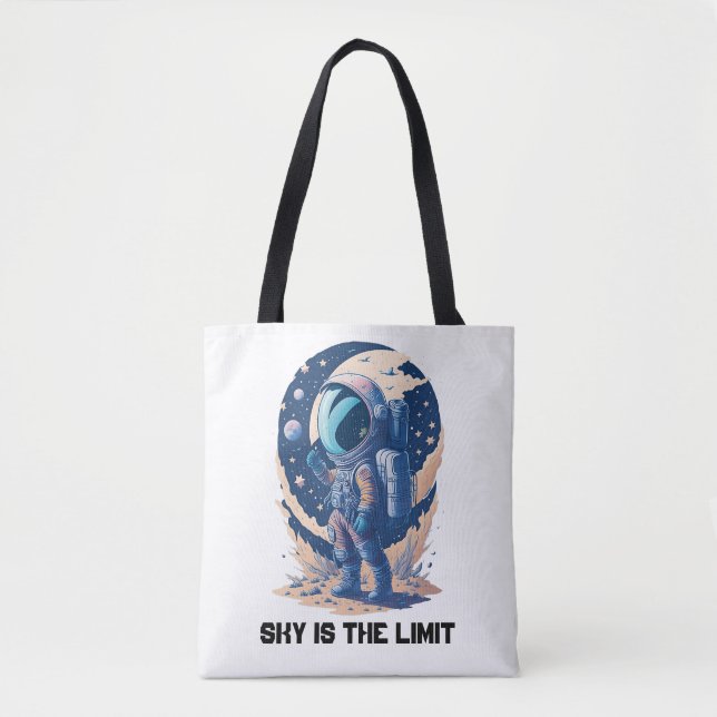 Tote Bag Le ciel est la limite avec l'astronaute (Devant)