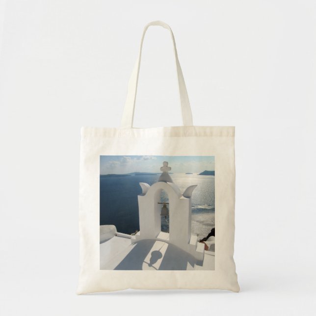 Tote Bag Le clocher de Santorin Casting Shadow (Devant)