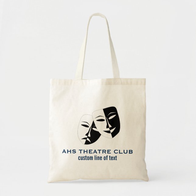Tote Bag Le club de drame de théâtre masque le nom (Devant)
