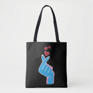 Tote Bag Le Coeur des doigts de la musique coréenne Kpop Sé