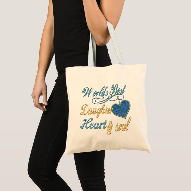 Tote Bag Le coeur et l'âme de la meilleure fille du monde (Devant (produit))