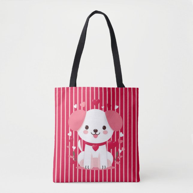 Tote Bag Le coeur floral de Valentine (Devant)