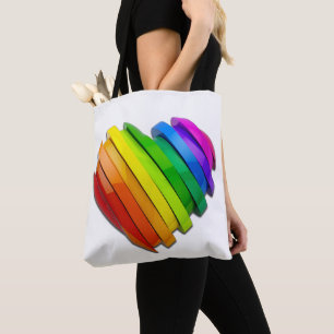 Tote Bag Le cœur sculptural tridimensionnel de SlipperyJoe 