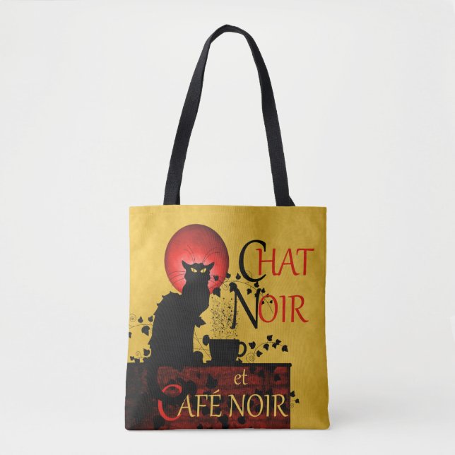 Tote Bag Le Conversation Noir et Café Noir Café (Devant)
