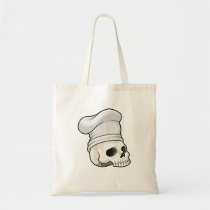 Tote Bag Le crâne cuisiné avec le casquette chef