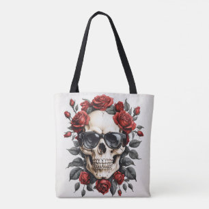 Tote Bag le crâne fleuri