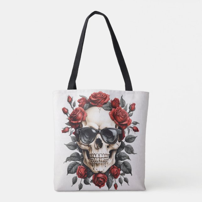 Tote Bag le crâne fleuri (Dos)