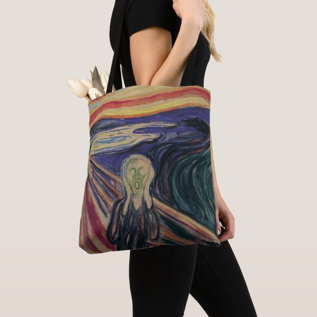 Tote Bag Le cri d'Edvard Munch, l'expressionnisme Vintage (De près)