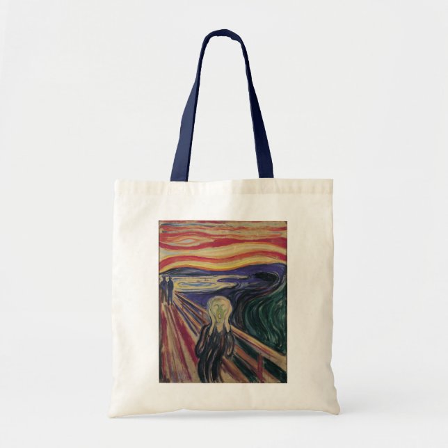 Tote Bag Le cri d'Edvard Munch, l'expressionnisme Vintage (Devant)