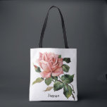 Tote Bag Le cru s'est levé avec le nom<br><div class="desc">Sac fourre-tout personnalisé comportant un cru rose et le texte en manuscrit.</div>