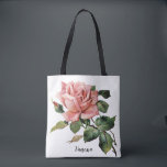 Tote Bag Le cru s'est levé avec le nom<br><div class="desc">Sac fourre-tout personnalisé comportant un cru rose et le texte en manuscrit.</div>