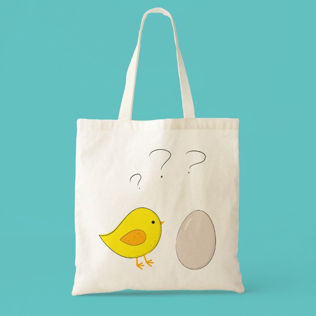 Tote Bag Le dessin animé de Pâques du poulet ou de l'oeuf C (Créateur téléchargé)