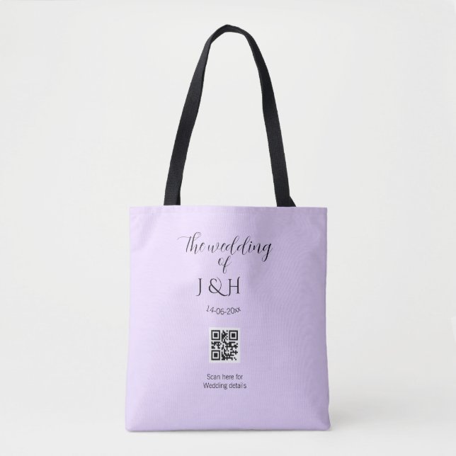 Tote Bag Le détail du scan du code QR du nom du couple mari (Devant)