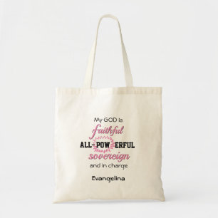 Tote Bag Le DIEU rose personnalisé est un chrétien fidèle