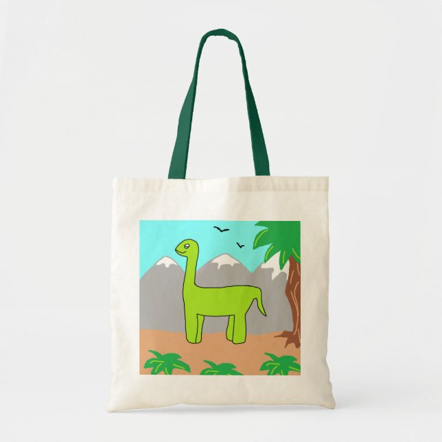 Tote Bag Le dinosaure heureux (Devant)