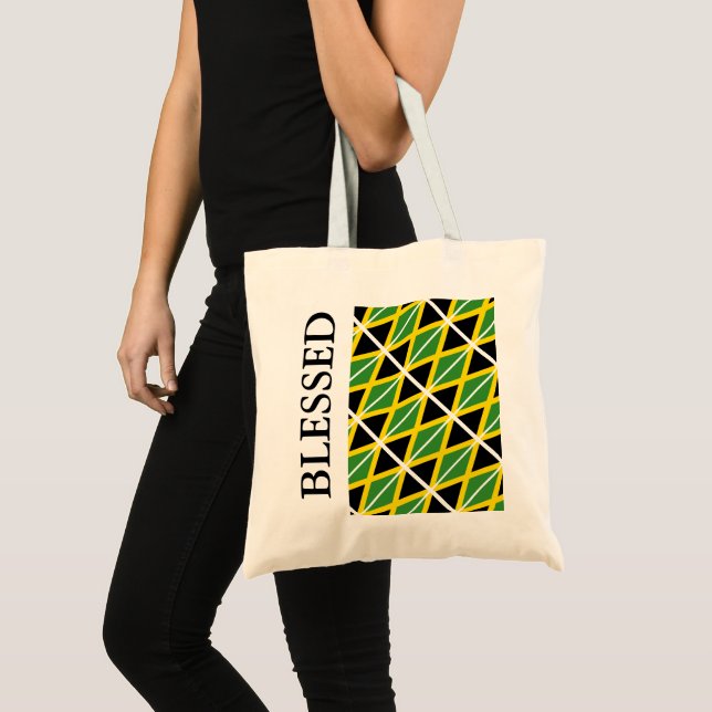 Tote Bag LE DRAPEAU JAMAÏQUE béni (Devant (produit))