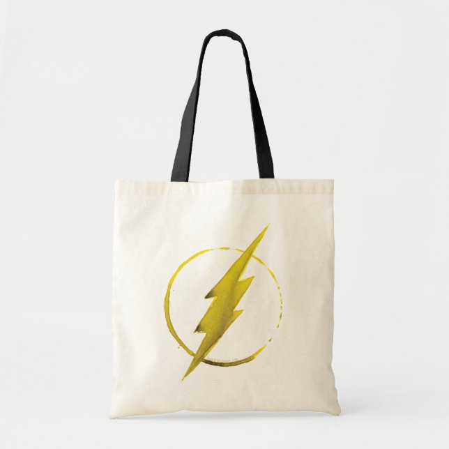 Tote Bag Le Flash | Emblème de la poitrine jaune (Devant)