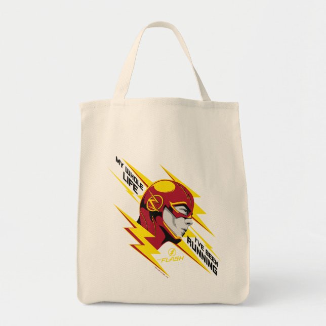 Tote Bag Le Flash | Toute ma vie j'ai couru (Devant)