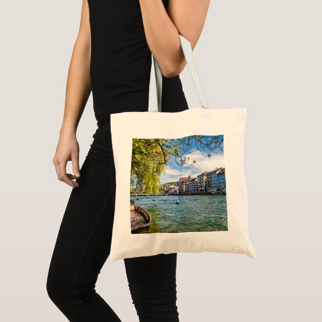 Tote Bag Le fleuve Limmat, Zurich (Devant (produit))