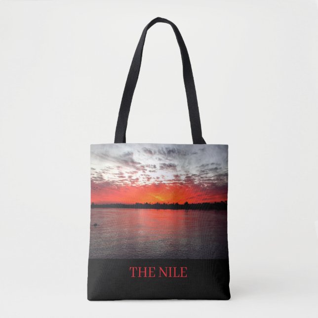 Tote Bag Le fleuve Nil, coucher de soleil dramatique. (Devant)
