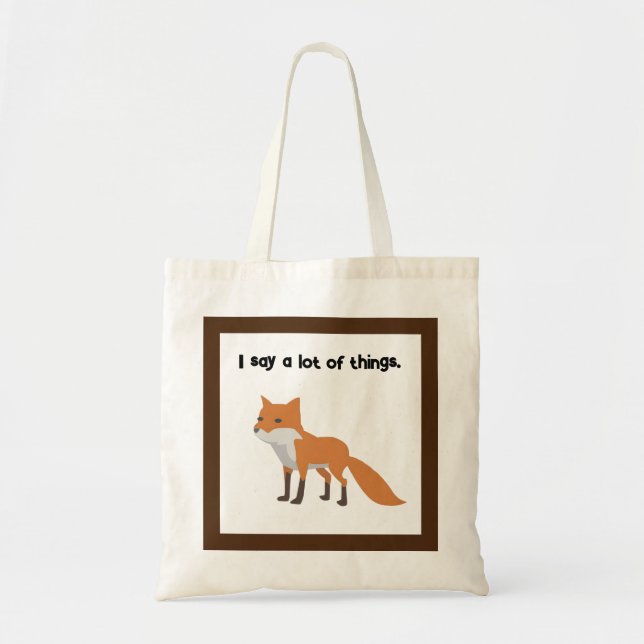 Tote Bag Le Fox Dit... Drôle Mème Internet Design De Cartoo (Devant)