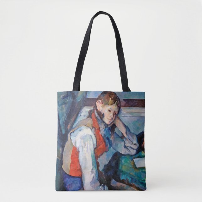 Tote Bag Le Garçon au gilet rouge, Cézanne (Devant)
