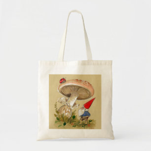 Tote Bag Le gnome trouvent une coccinelle et un champignon