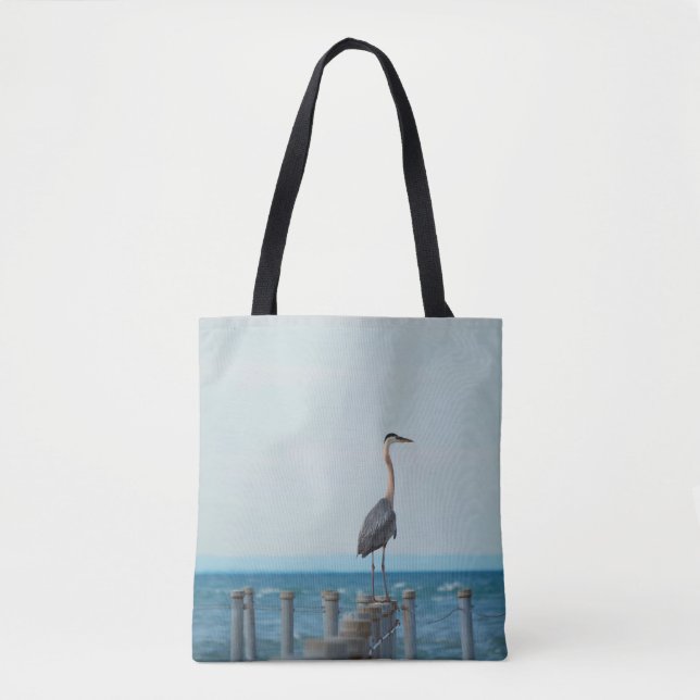 Tote Bag Le grand héron bleu (Devant)