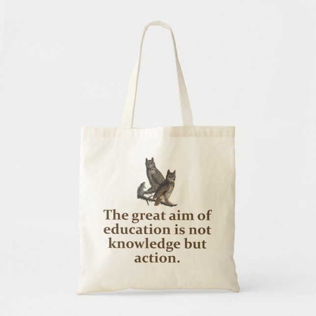 Tote Bag Le Grand Objectif De L'Éducation - Citation De L'É (Devant)