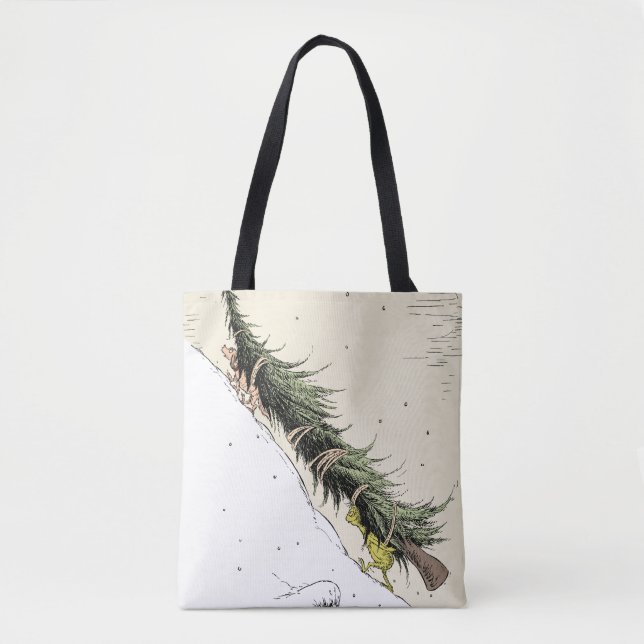 Tote Bag Le Grinch et Max rapportent le sapin de Noël (Devant)