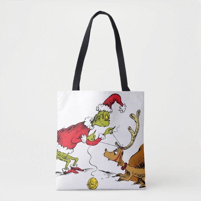 Tote Bag Le Grinch prépare Max le renne (Devant)